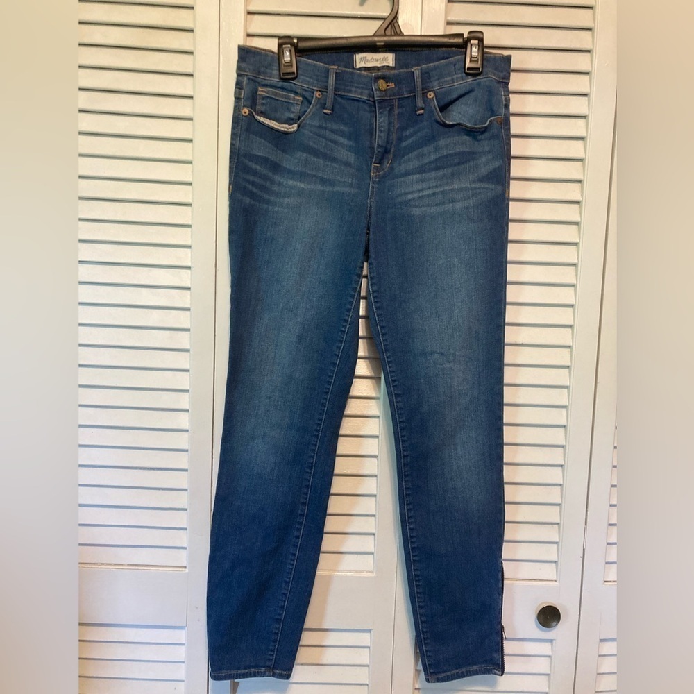 Madewell Blue Skinny Zipper Ankle Denim Jeans Size 30 - Picture 2 of 12